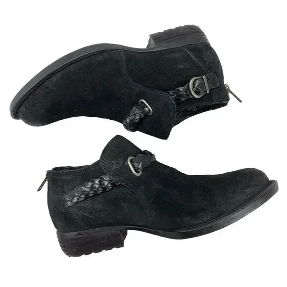 Born Nolina Leather Suede Ankle Boots Black Women’s Size 6M - Picture 10 of 10